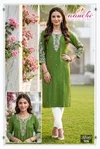 Khushi By Aanchi Roman Silk Embroidery Work Kurtis